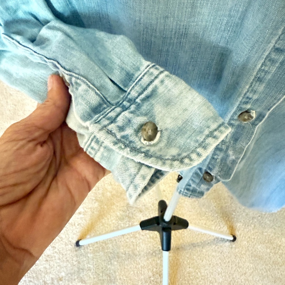 AG Adriano Goldschmied Light Blue Denim Shirt - Picture 10 of 10
